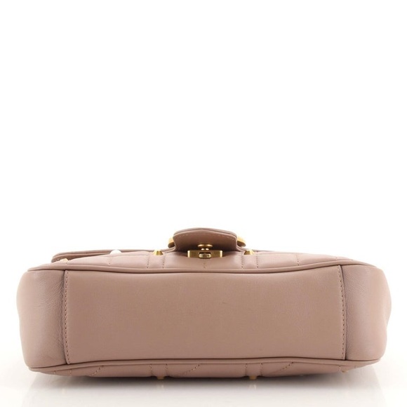 Gucci Pearly GG Marmont Flap Bag Embellished Matelasse Leather Small - Picture 10 of 14